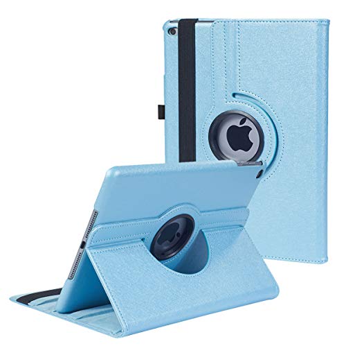 New Case for iPad 9.7 inch 2018 2017/ iPad Air 2 Case - 360 Degree Rotating Stand Protective Cover Smart Case with Auto Sleep/Wake for Apple iPad 5th/6th Generation (Light Blue)