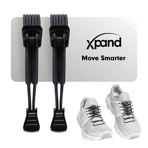 Xpand Round Lacing. Elastic No Tie Shoelaces - Quick Release Tension Control - One Size Fits All Adult and Kids Shoes