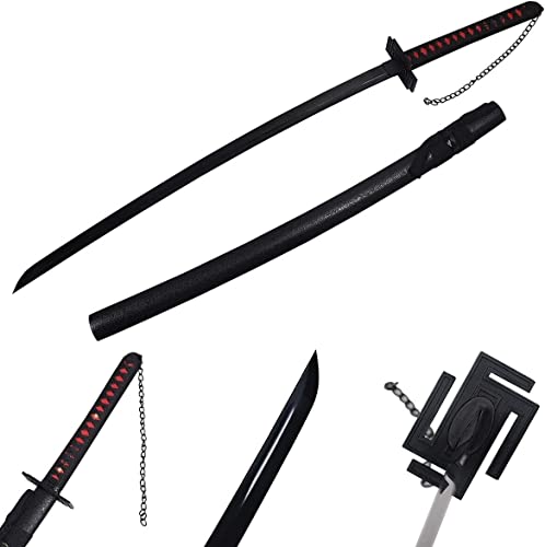 41” Anime Ichigo Carbon Steel Real Blade Samurai Sword Katana Cosplay Costume LARP Replica