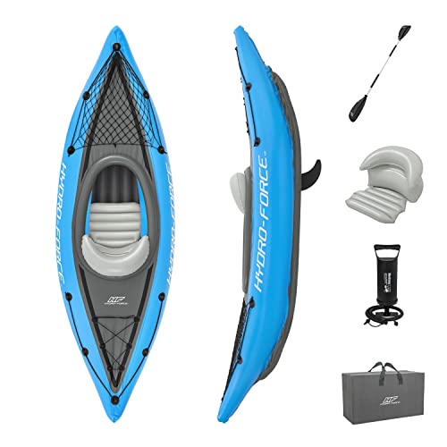 Bestway Hydro Force Inflatable Kayak Set | Includes Seat, Paddle, Hand Pump, Storage Carry Bag | Great for Adults, Kids and Families