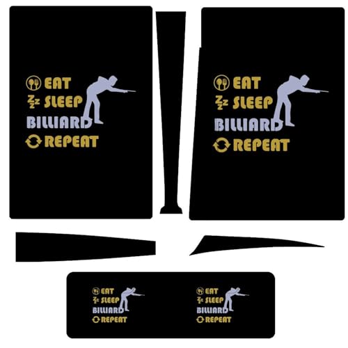 Billiard Eat Sleep Repeat PS5 Skin Cover for Console Controllers Full Wrap Decal Stickers Compatible with PS5