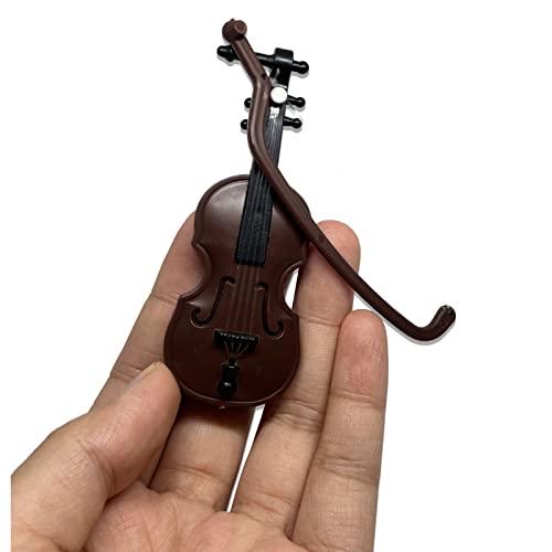 Miniature Violin with Stand, Bow and Case - Perfect Mini Musical Instrument for Dollhouse Decoration and Collectors
