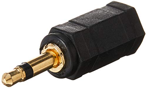 Monoprice 3.5mm TS Mono Plug to 3.5mm TRS Stereo Jack Adapter - Gold Plated, Black