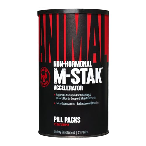 Animal M-Stak - Non-Hormonal Hard Gainers Muscle Building Stack with Energy Complex - 21 Count