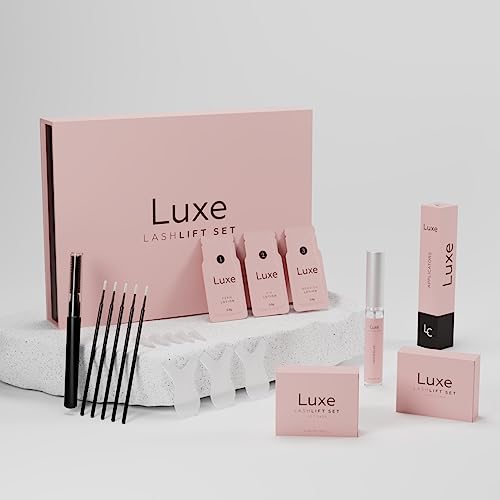Luxe Cosmetics - Lash Lift Kit - Complete Set for Eyelash Lifting - New Pro Version - Easy to Apply and Long Lasting Finish - Professional Results up to 8 Weeks from Home- Includes 3 Applications