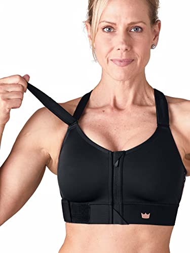 SHEFIT Flex Sports Bra for Women, Medium Impact Sports Bra, Black, 1X (1 Luxe)
