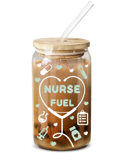 Christmas Gifts For Nurse - Nurse Gifts For Women - Nurse Appreciation Gifts For Nurses, Nursing Student, Nurse Practitioner, Registered Nurse - RN Gifts For Nurses Women - 16 Oz Coffee Glass