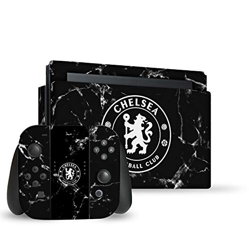 Head Case Designs Officially Licensed Chelsea Football Club Black Marble Mixed Logo Vinyl Sticker Gaming Skin Decal Cover Compatible with Nintendo Switch Console & Dock & Joy-Con Controller Bundle