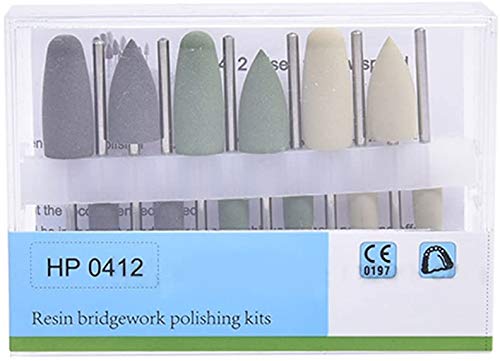DINJOO HP0412 Resin Base 12PCS Silicnone Grinding Heads Hidden Denture Polishing Kits