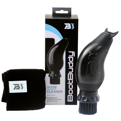 Boot Buddy Soccer Cleat Cleaner 2.0 - Shoe & Boot Cleaner Brush - Effortlessly Cleans Cleats, Football Shoes, Hiking Boots, Golf Shoes & Other Outdoor Footwear in Minutes - Shoe Cleaning Kit - Black