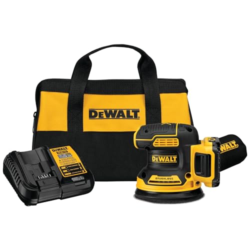 DEWALT 20V MAX Sander, Cordless, 5-Inch, 2.Ah, 8,000-12,000 OPM, Variable Speed Dial, Storage Bag, Battery and Charger Included (DCW210D1)