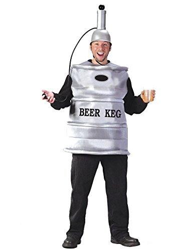 Fun World mens Funworld Beer Keg adult sized costumes, Silver, One Size US