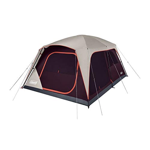 Coleman Skylodge Camping Tent, 8/10/12 Person Weatherproof Family Tent with Convertible Screen Room, Color-Coded Poles, Room Divider, Rainfly, and Storage Pockets, Fits Multiple Queen-Sized Airbeds