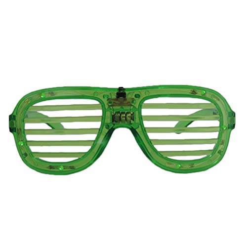 LED Light Up Green Slotted Glasses St. Patricks Day Party Favor