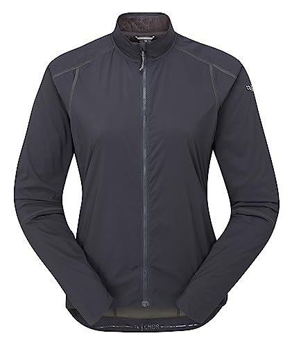 RAB Women’s VR Cinder Jacket Lightweight Breathable Softshell Coat for Mountain Biking, Cycling, & Commuting - Ebony - Small