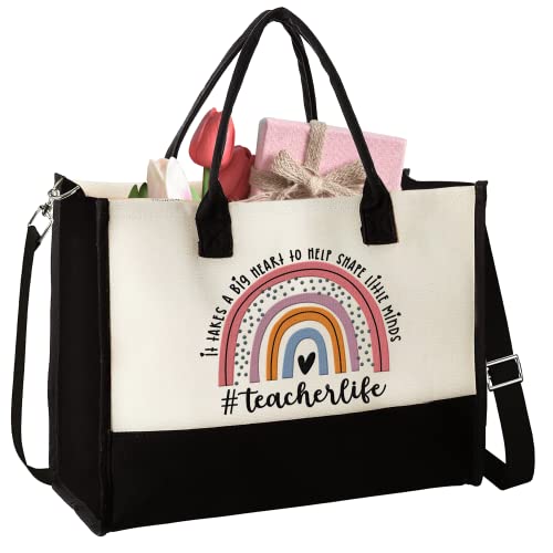 Embroidery Teacher Appreciation Gifts - Teacher Gifts for Women, Gifts for Teachers Women, Teacher Gift - Teacher Birthday Gifts, Back To School Teacher Gifts - Teacher Tote Bags for Women - Tote Bag