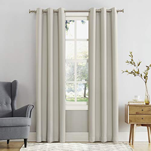 Sun Zero Easton Energy Saving Blackout Grommet Curtain Panel, 40' x 63', Pearl