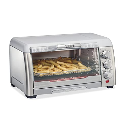 Hamilton Beach Quantum Toaster Oven Air Fryer Combo With Large Capacity, Fits 6 Slices Or 12” Pizza, 5 Functions for Convection, Bake, Broil, Stainless Steel (31350)