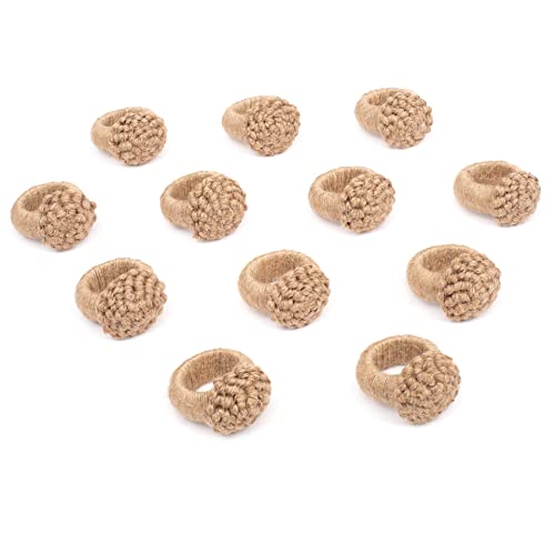 RAINGI Handmade Easter Napkin Rings Set of 12 Serviette Ring Napkin Holder Rustic Bismillah Napkin Ring for Party Valentines Coastal Decor, Wedding Decor Thanksgiving Dining Table Decor