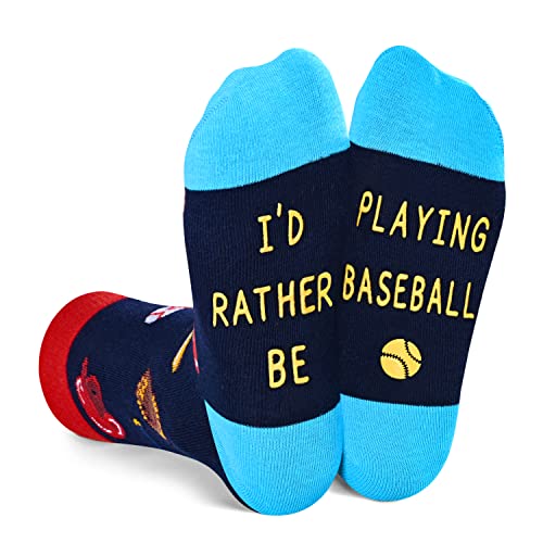 HAPPYPOP Funny Cool Gifts For Baseball Lovers Players Baseball Gifts For Kids Boys Girls 7-9 Who Love Baseball, Novelty Baseball Kids Boys Girls Socks