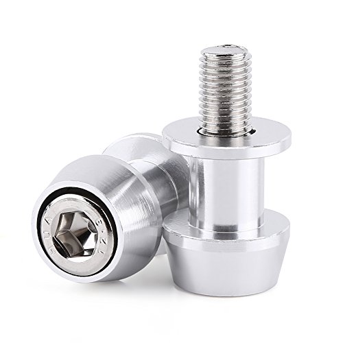 Anauto Motorcycle Swing Arm Spools 8/10mm CNC Aluminium Alloy Swing Arm Sliders Spools Stand Swingarm Bobbins Fit for Kawasaki for Honda for Suzuki(8MM-Silver)