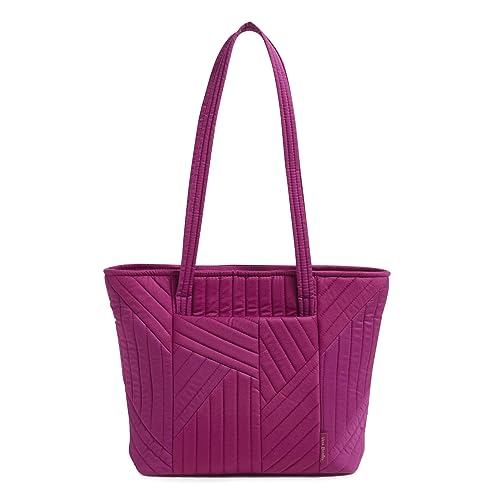 Vera Bradley Women's Cotton Small Vera Tote Bag, Dark Raspberry, One Size