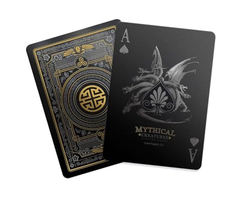 Mythical Creatures - Black Silver & Gold Edition Playing Cards by Gent Supply