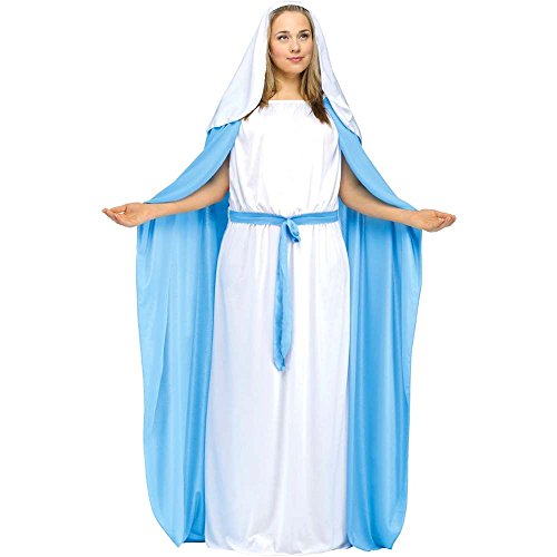 Fun World Womens Costumes Adult Mary, White,heather Lake Blue, Plus