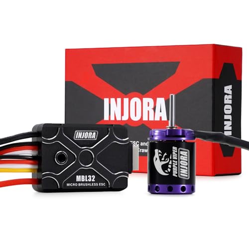 INJORA Brushless Micro MBL32 ESC & 1621 Purple Viper Motor Combo for TRX4M 1/18 RC Upgrade