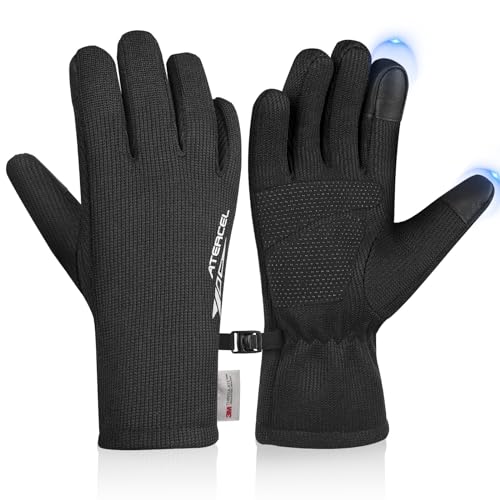 ATERCEL 3M Thinsulate Winter Gloves Men Women, Waterproof Thermal Cold Weather Gloves, Touchscreen Snow SKI Skating Gloves