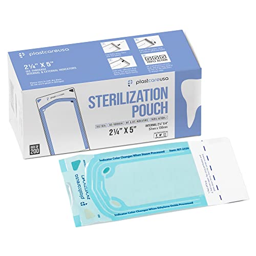 400 2.25 x 4 Inch Self Sterilization Autoclave Pouches for Cleaning Tools, Sterilizer Bags for Dental Offices, Pouch for Dentist Tools, 2 Boxes of 200
