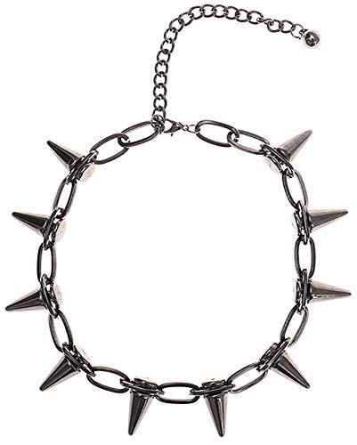 Reaowazo Spike Chokers for Women Girls Choker Goth Necklaces Mens Chain Choker Collar Punk Streetwear Handmade Adjustable Vintage Rivet Jewelry Black