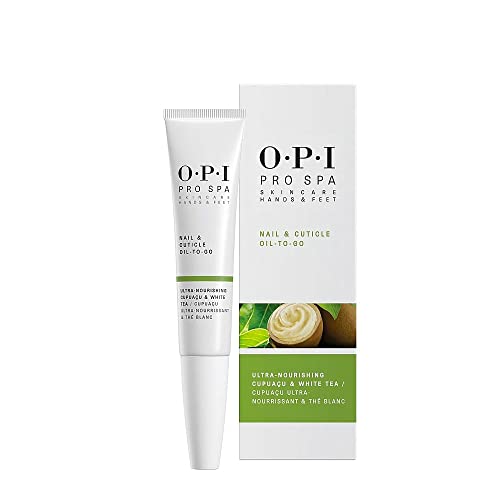OPI ProSpa Nail and Cuticle Oil To Go, Ultra Nourishing, Protect & Strengthens Cuticles, Anti Aging, Infused with Grape Seed, Sesame, Kukui, Sunflower & Cupuacu Oils, 0.25 fl oz