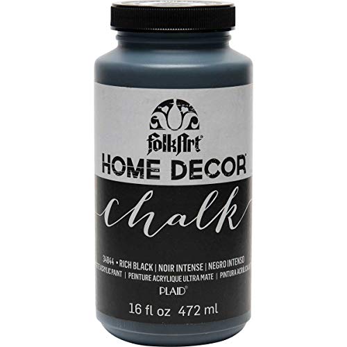 FolkArt Home Decor Chalk Furniture & Acrylic Craft Paint in Assorted Colors, 16 ounce, Rich Black