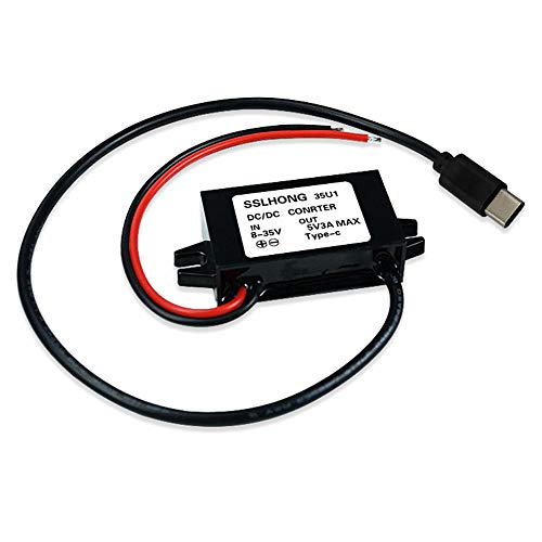 HOMREE DC 8-35V to DC 5V Step-Down Converter Buck Module 12V/24V to 5V 3A 15W USB Output Power Supply Charger