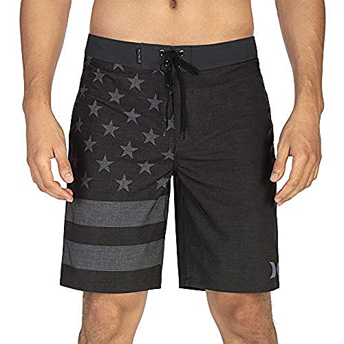 Hurley Men's Phantom Patriot Cheers 20' Board Shorts, Black A, 34'