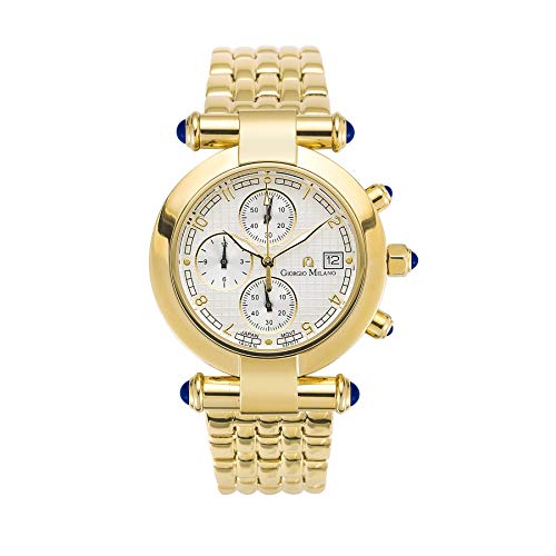 Giorgio Milano Luxury Women's Wrist Watches - 'Lucia' Chronograph Ladies Watch with 37 MM Case - Japanese Quartz Movement - Stainless Steel Band