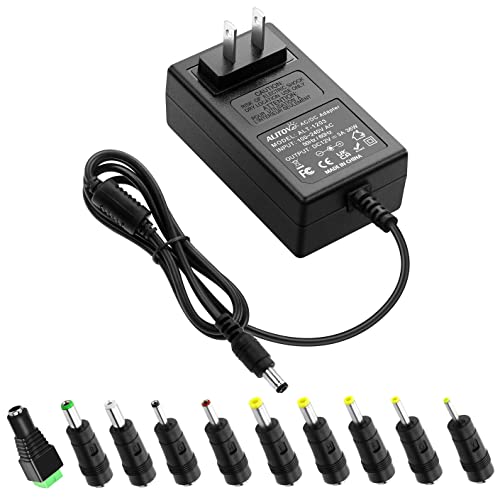 ALITOVE 12V 3A Power Supply Adapter DC 12 Volt 36W 3000mA 2.5A 2A 1.5A 1A Power Converter Transformer with 5.5x2.5 5.5x2.1 5.5x3.0 5.5x1.7 4.8x1.7 4.0x1.7 3.5x1.35 3.0x1.1 2.5x0.7 6.3x3.0 10 Tips