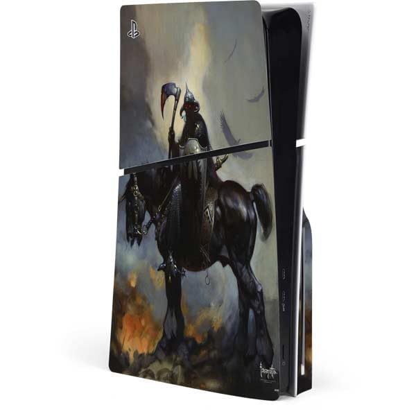 Skinit Decal Gaming Skin Compatible with PS5 Slim Console - Officially Licensed Death Dealer on Horseback by Frazetta Design