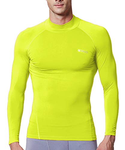 EXIO Japan Men's Mock Turtleneck Compression Shirt Cool&Dry Baselayer Top EX-T02 (Small, EXT02-NY)