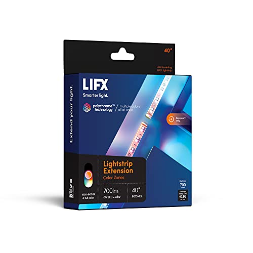 LIFX Lightstrip 40' Extension Only (no Controller or Supply Included), Wi-Fi Smart LED Light Strip, Full Color with Polychrome Technology.