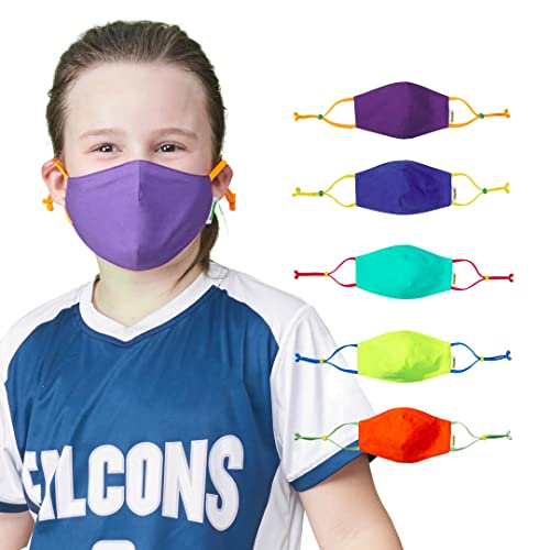 School MaskPack Crayola Kids Mask - 5 Reusable Cloth Masks Set, Cool Colors, Back to School Supplies