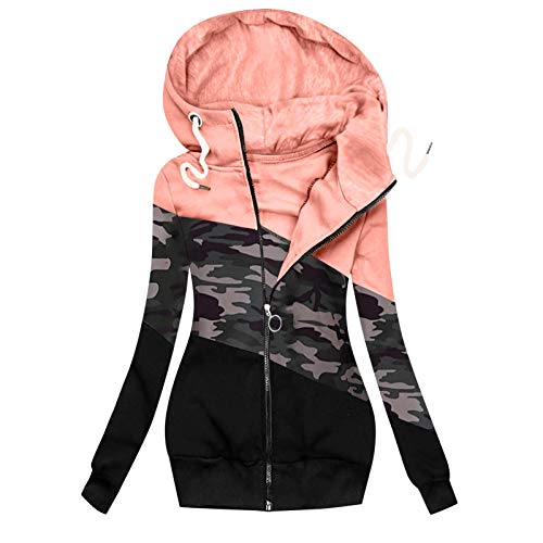 JDHUFEI Women's Full Zip Up Hoodie Fashion Fall Winter Jacket Coat Long Sleeve Pullover Top drawstring Zebra Print Sweatshirt
