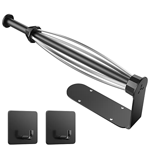 Paper Towel Holder Under Cabinet, Single Hand Operable Wall Mount with Damping Effect, Self-Adhesive or Drilled Paper Roll Holders for Kitchen, Bathroom, RV(2 Towel Robe Hooks)