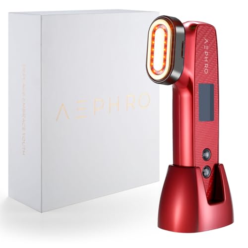 Aephro Microcurrent Facial Device，6 in 1 Multifunction Radio Frequency Skin Tightening Machine, with Red Light Therapy for Instant Face Lift, Anti-Aging Skin Care Massager with Ice Cooling, Red