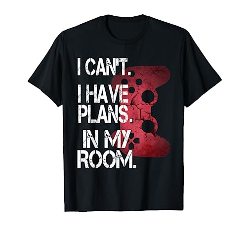 Gamer Funny Sayings Plans In My Room Video Games Boys Teens T-Shirt