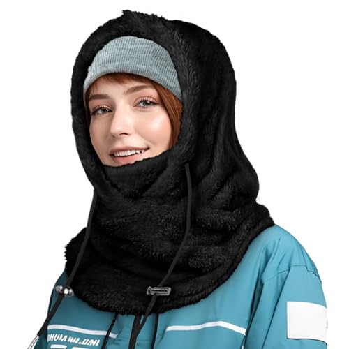 Balaclava, Winter Face Mask for Men Women Hat Neck, Windproof Fleece Ski Mask Warm Face Cover Scarf Sporty Street Fashion Skiing(Black)