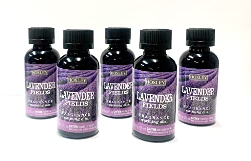 Hosley Lavender Scented Warming Oil for Aromatherapy, Meditation, Yoga, Spa Highly Scented Fragrance Oils for Home 55 ml Bottles (Pack of 5)