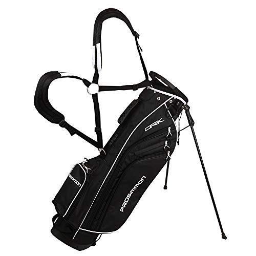 Prosimmon Golf DRK 7' Lightweight Golf Stand Bag with Dual Straps Black/White