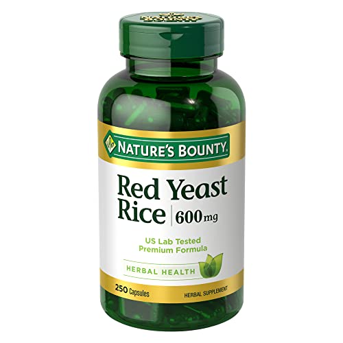 Nature's Bounty Red Yeast Rice, Herbal Supplement, 600mg, 250 Capsules